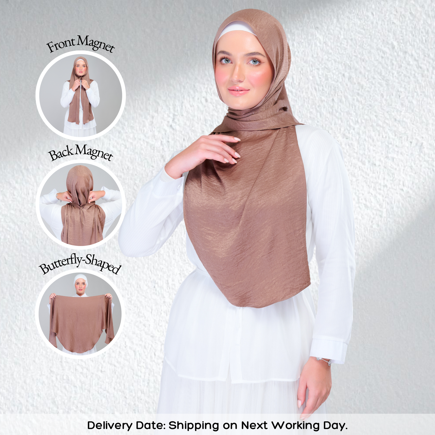 Instant Tag n' Go Butterfly | Textured Silk in Mocha