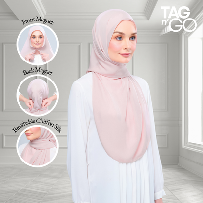 [As-Is] Instant Tag n' Go Shawl l Chiffon Silk in Nude Pink