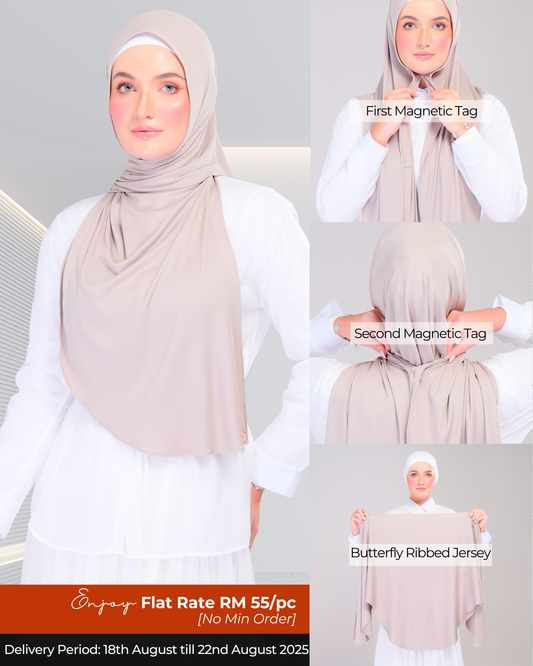 Instant Tag n' Go Butterfly | Ribbed Jersey in Natural Sand