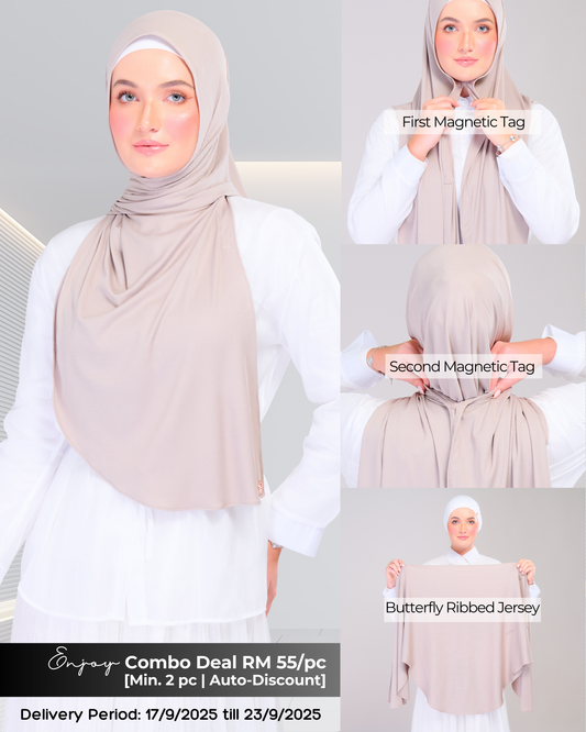 Instant Tag n' Go Butterfly | Ribbed Jersey in Natural Sand