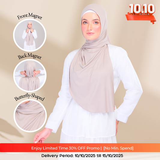 Instant Tag n' Go Shawl | Ribbed Jersey in Natural Sand