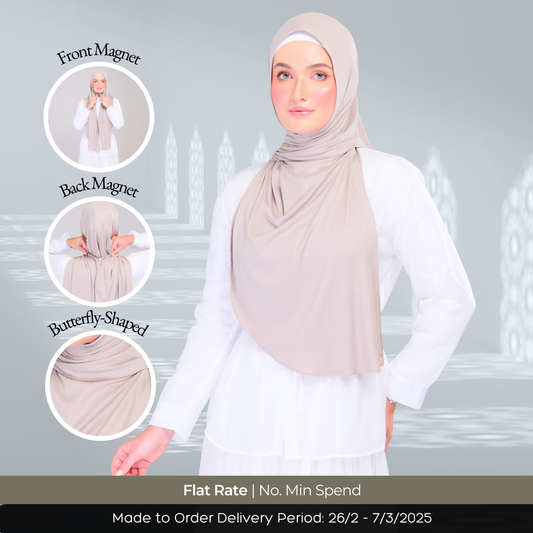 Instant Tag n' Go Shawl | Ribbed Jersey in Natural Sand