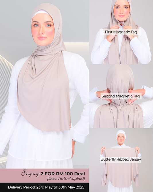 Instant Tag n' Go Butterfly | Ribbed Jersey in Natural Sand