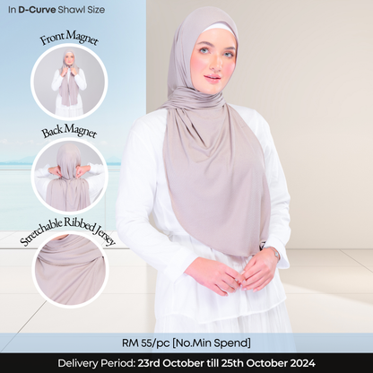 Instant Tag n' Go Shawl | Ribbed Jersey in Natural Taupe