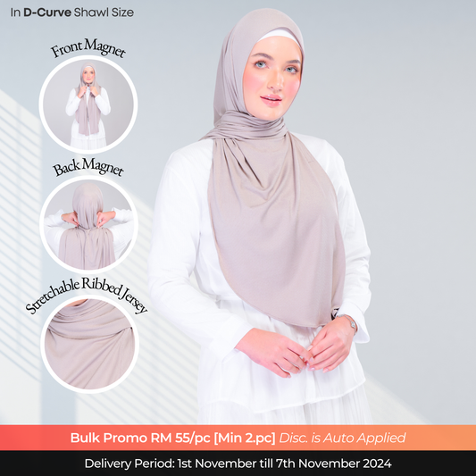 Instant Tag n' Go Shawl | Ribbed Jersey in Natural Taupe