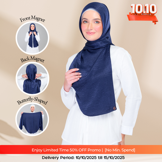 Instant Tag n' Go Butterfly | Textured Silk in Navy Blue