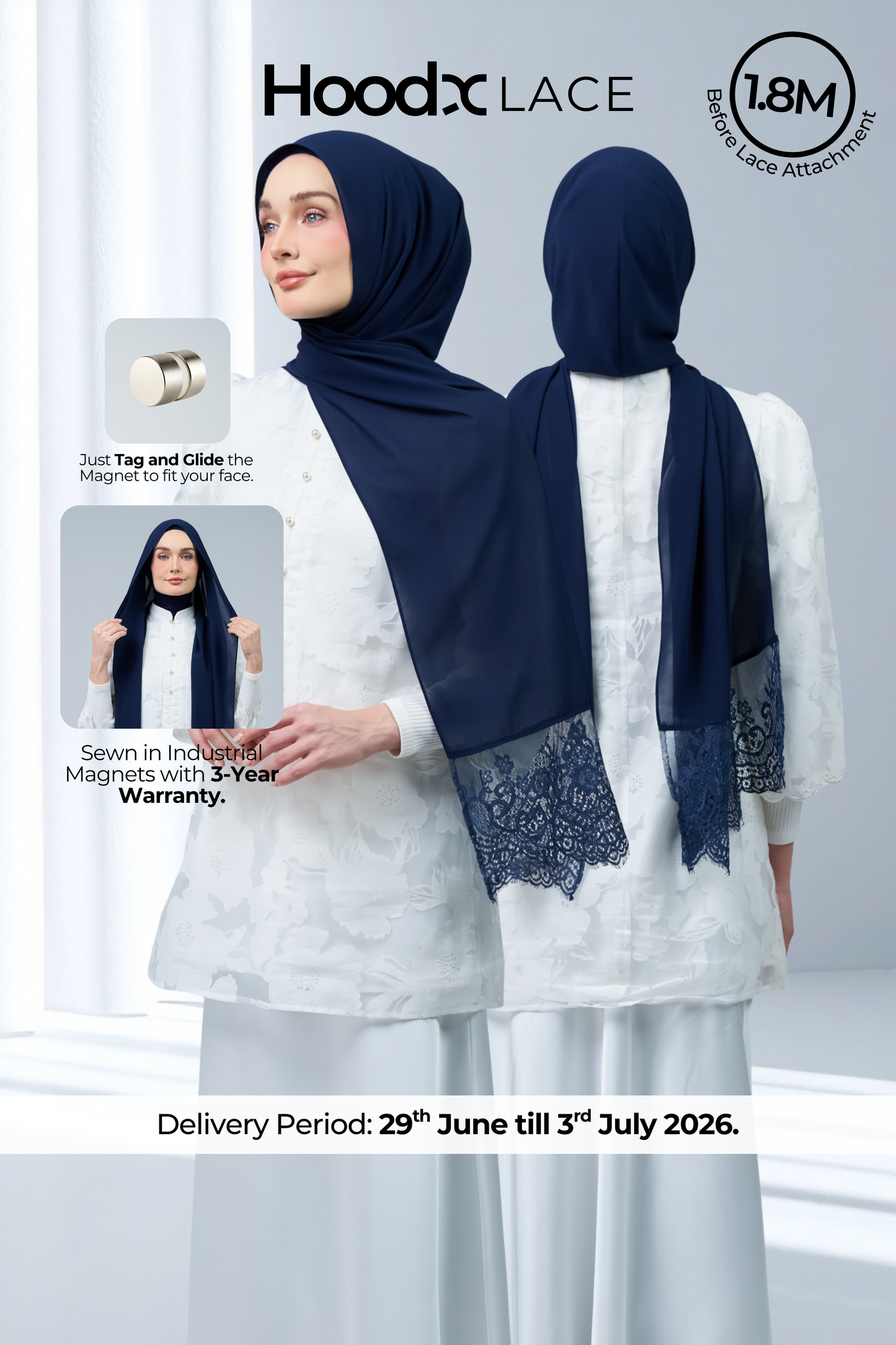 HoodX Lace in Navy