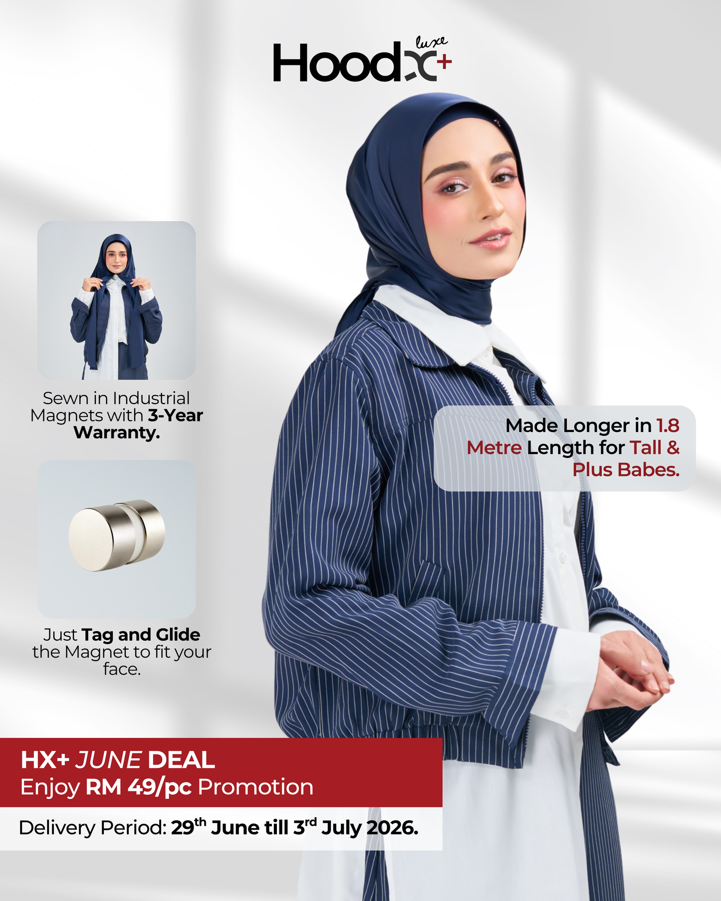 HoodX⁺Plus Luxe in Navy