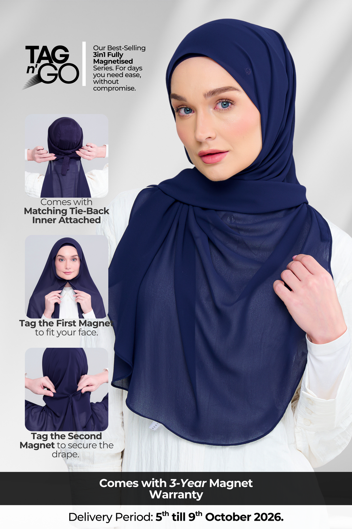 3IN1 Instant Faith Tag n' Go in Navy Blue