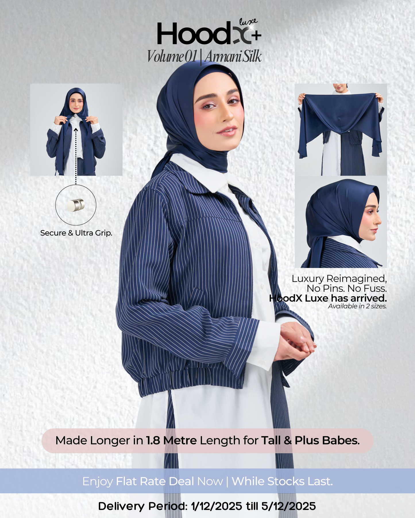 HoodX⁺Plus Luxe in Navy