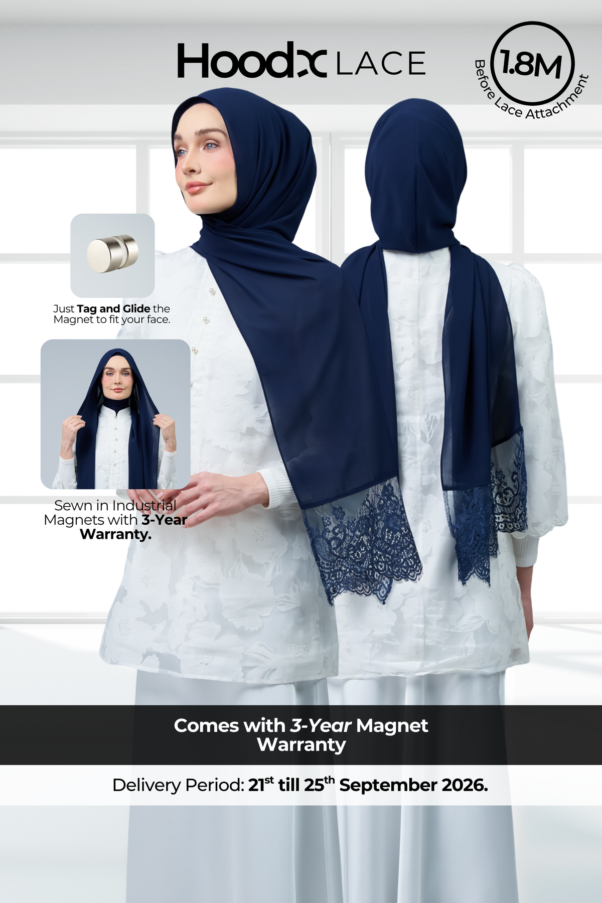 HoodX Lace in Navy