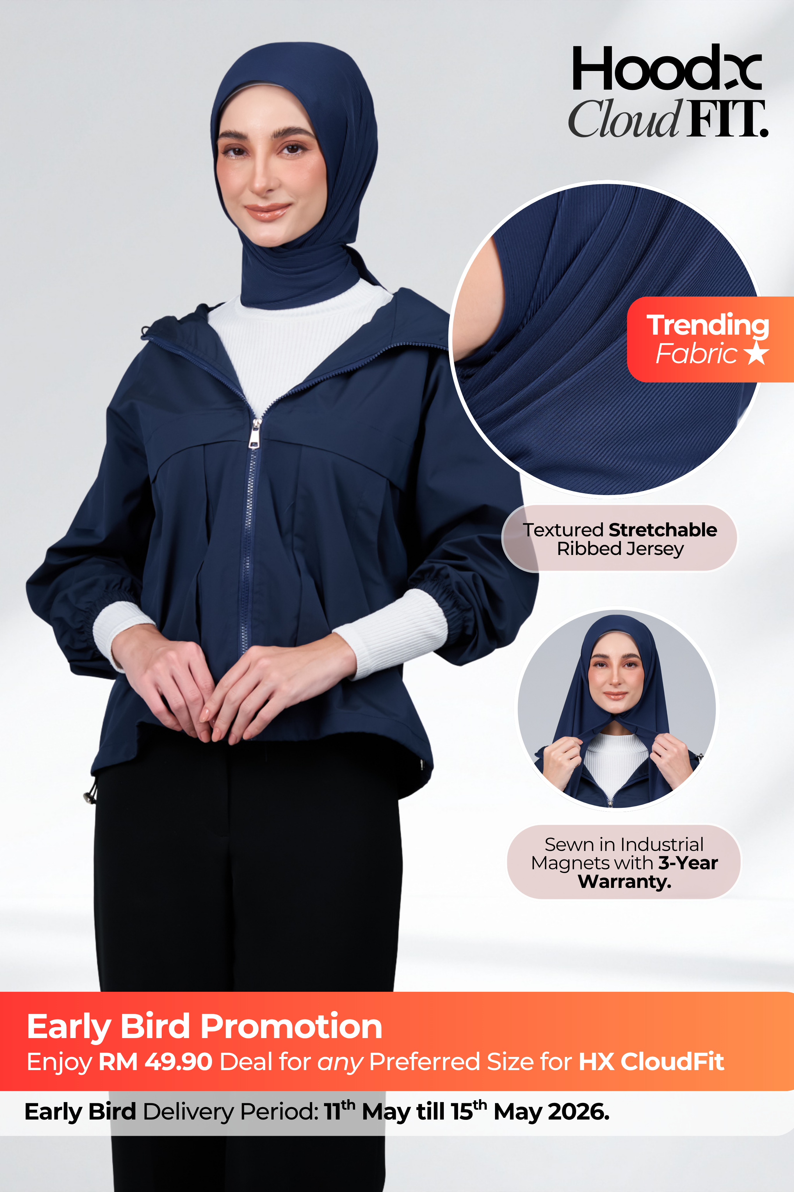 HoodX CloudFit in Navy