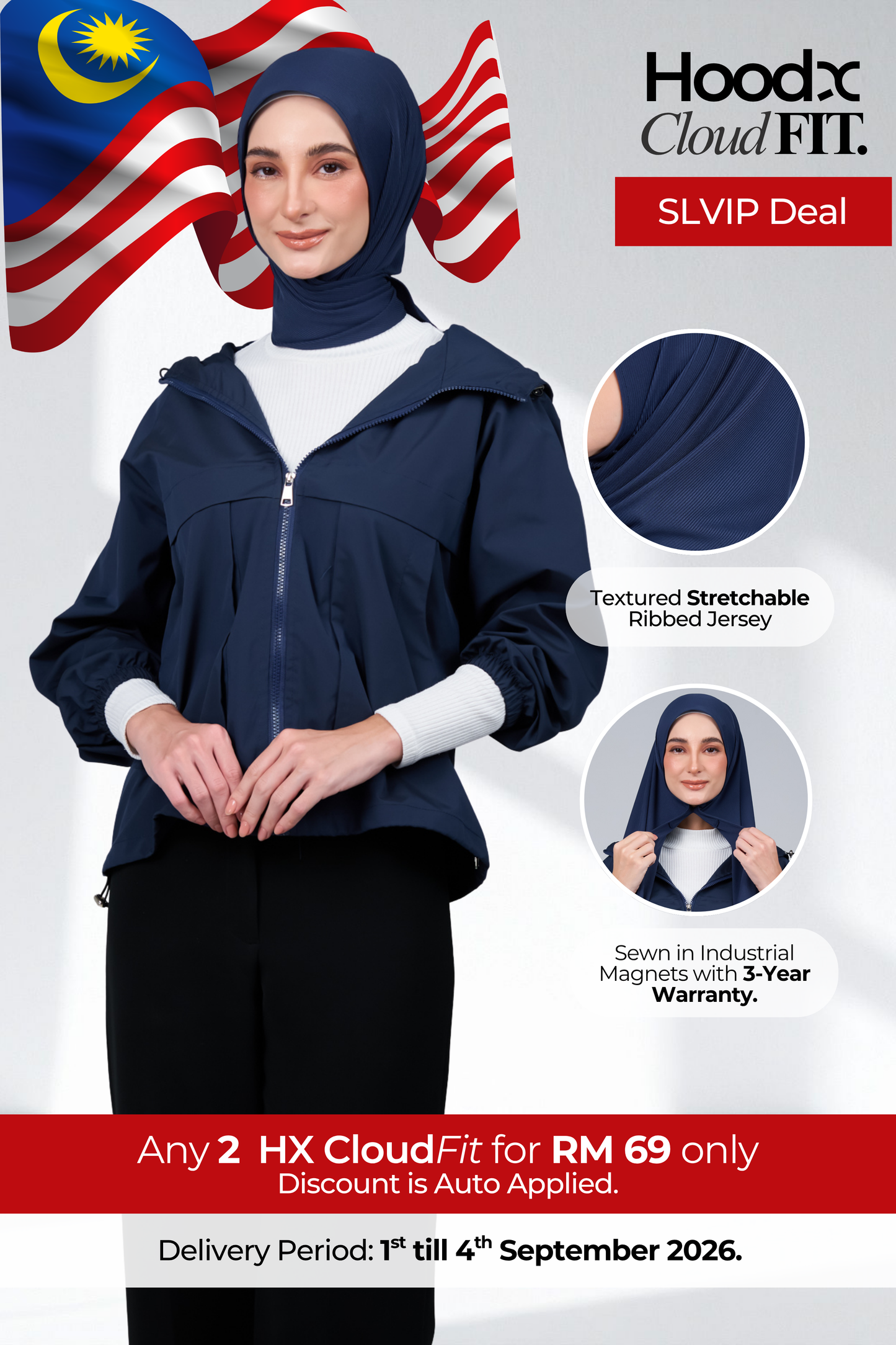 [SLVIP] HoodX CloudFit in Navy