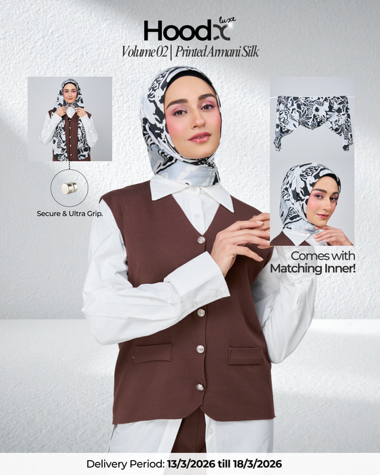 [★New] HoodX Printed Set in Noir