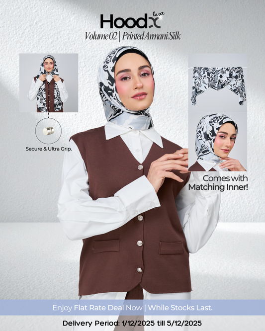 [★New] HoodX Printed Set in Noir