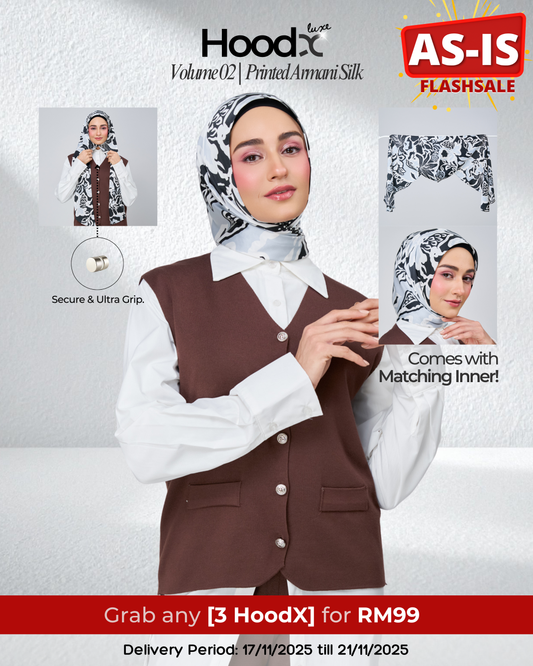 [As-Is] HoodX Printed Set in Noir