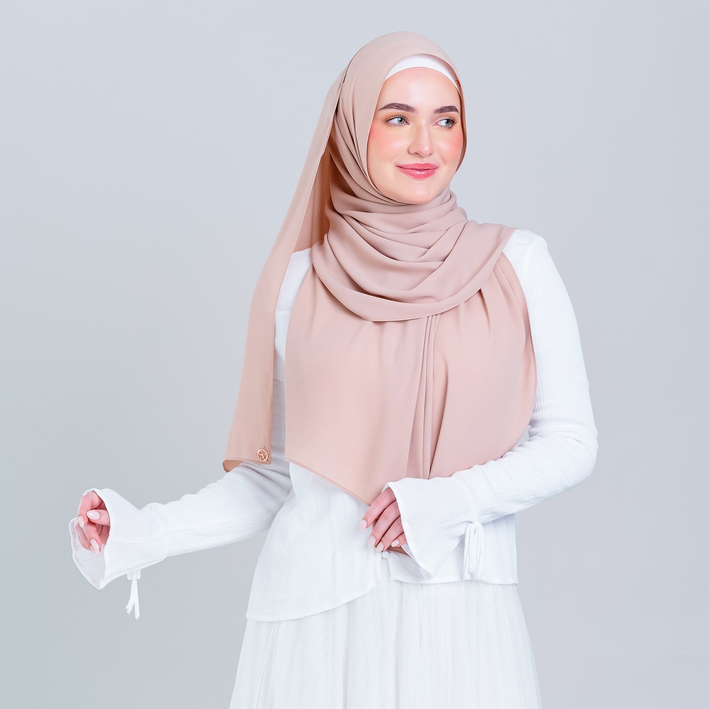 Tag n' Go Max [2M] | Premium Korean Chiffon in Nude