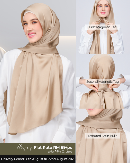 Instant Tag n' Go Shawl | Satin Bulle in Nude Chai