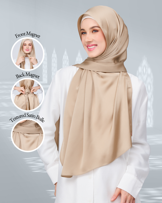 [As-Is] Instant Tag n' Go Shawl | Satin Bulle in Nude Chai