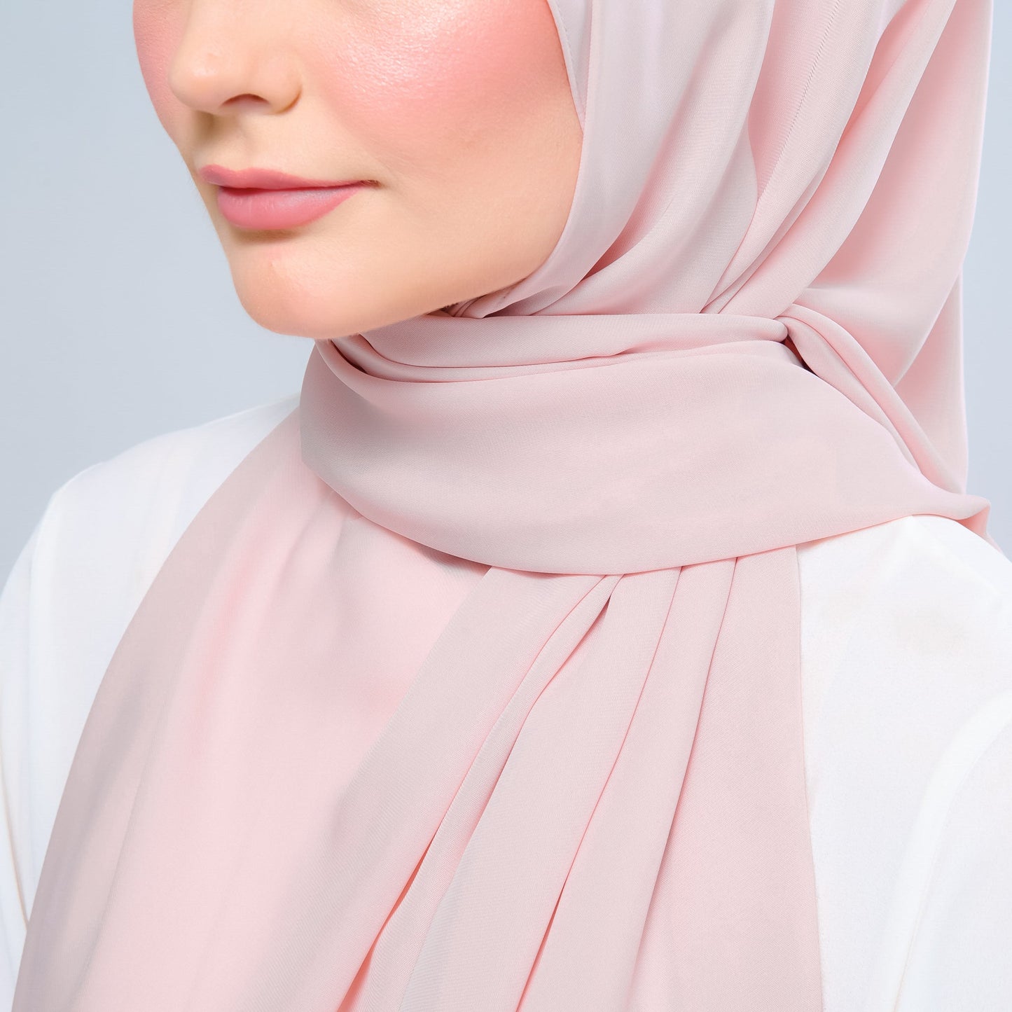 [As-Is] Instant Tag n' Go Shawl l Chiffon Silk in Nude Pink