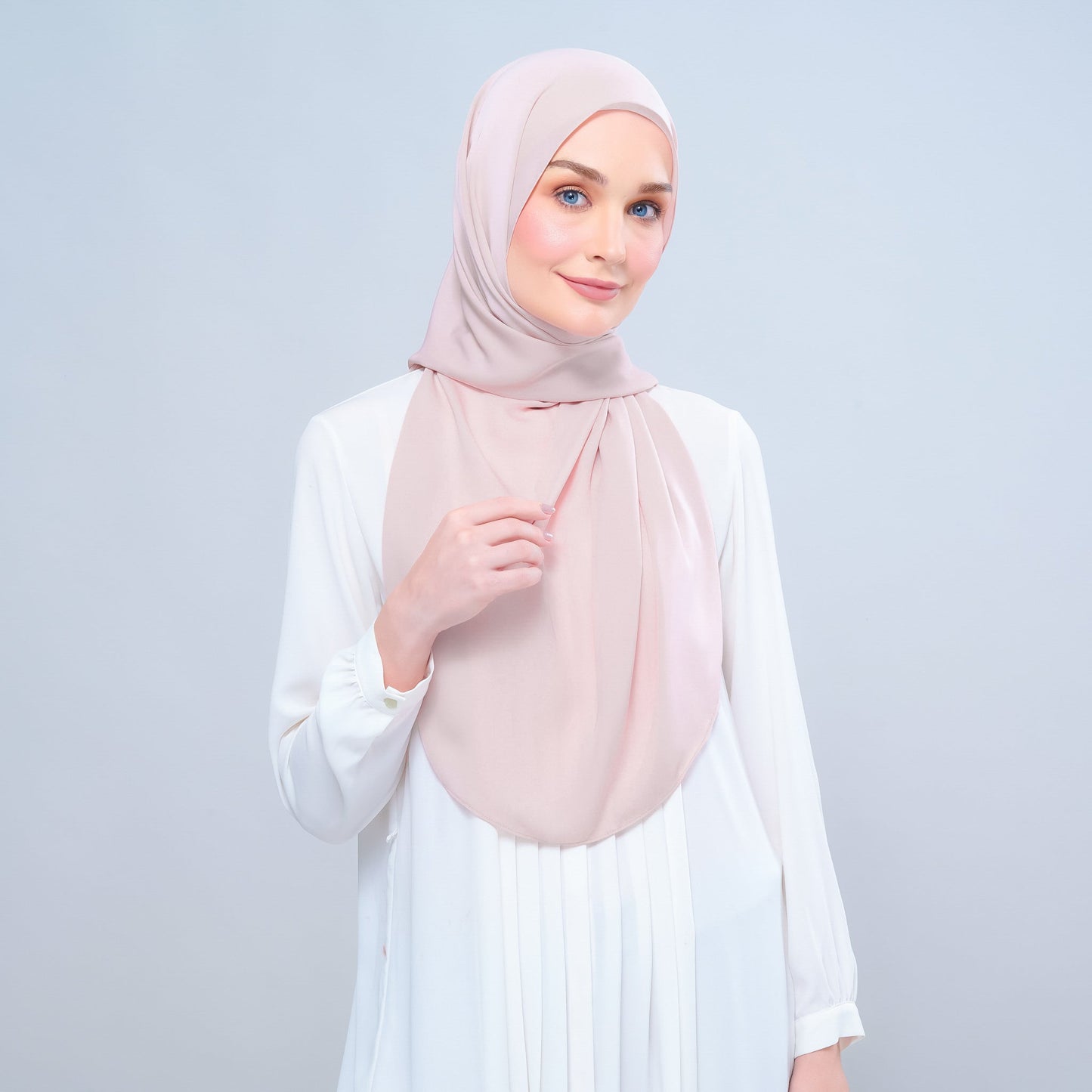 [As-Is] Instant Tag n' Go Shawl l Chiffon Silk in Nude Pink