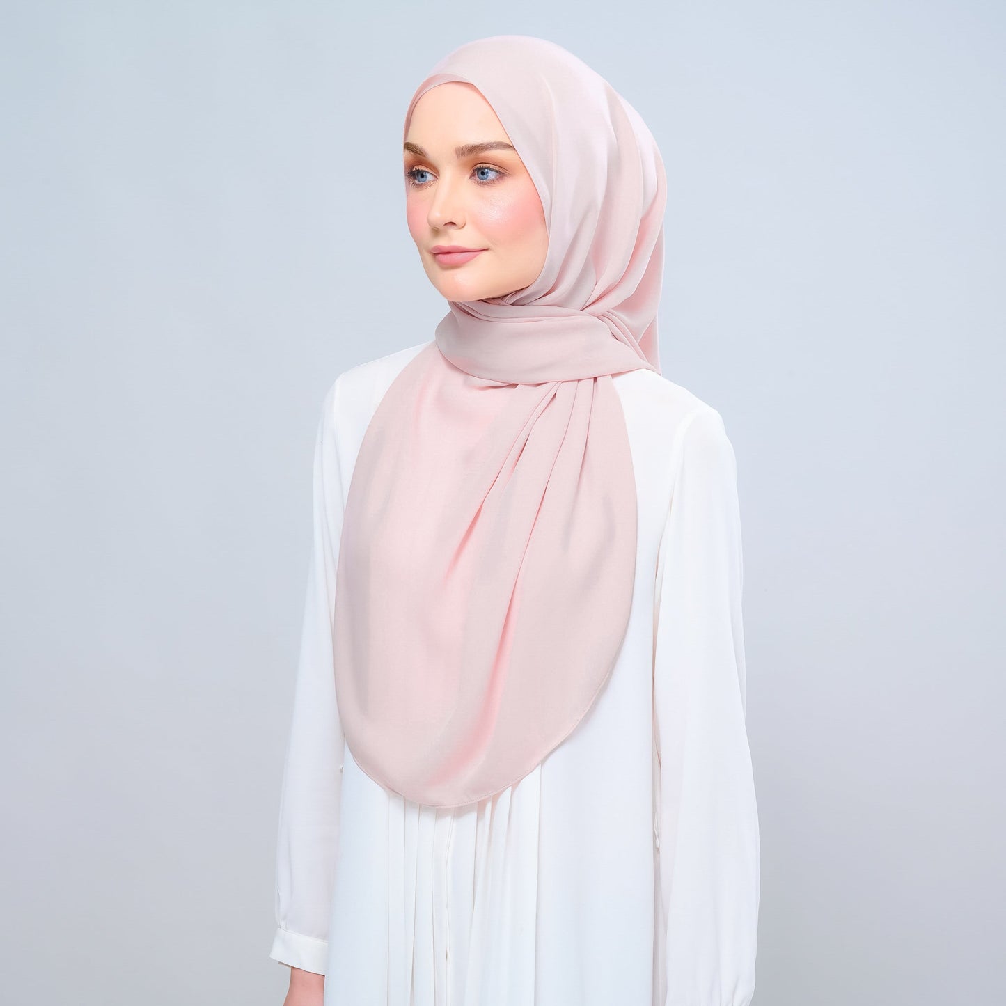 [As-Is] Instant Tag n' Go Shawl l Chiffon Silk in Nude Pink
