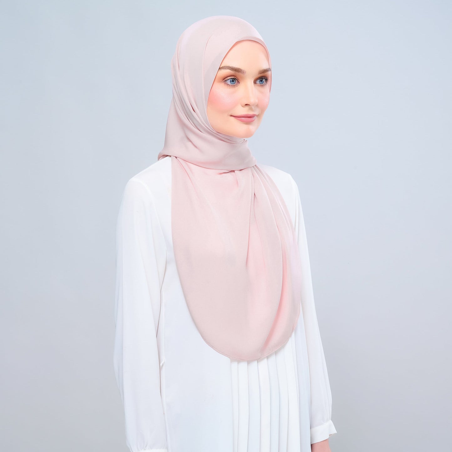 [As-Is] Instant Tag n' Go Shawl l Chiffon Silk in Nude Pink