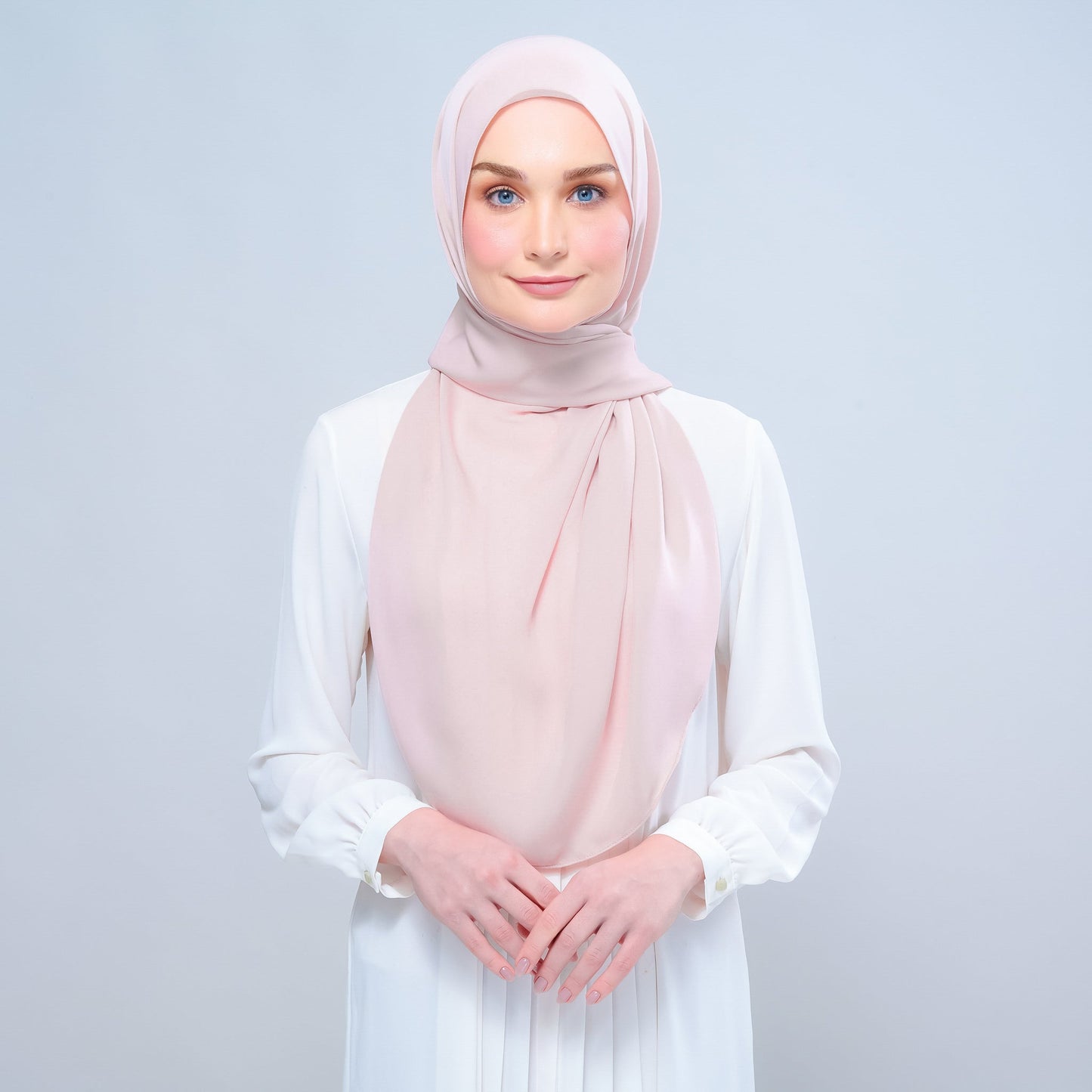 [As-Is] Instant Tag n' Go Shawl l Chiffon Silk in Nude Pink