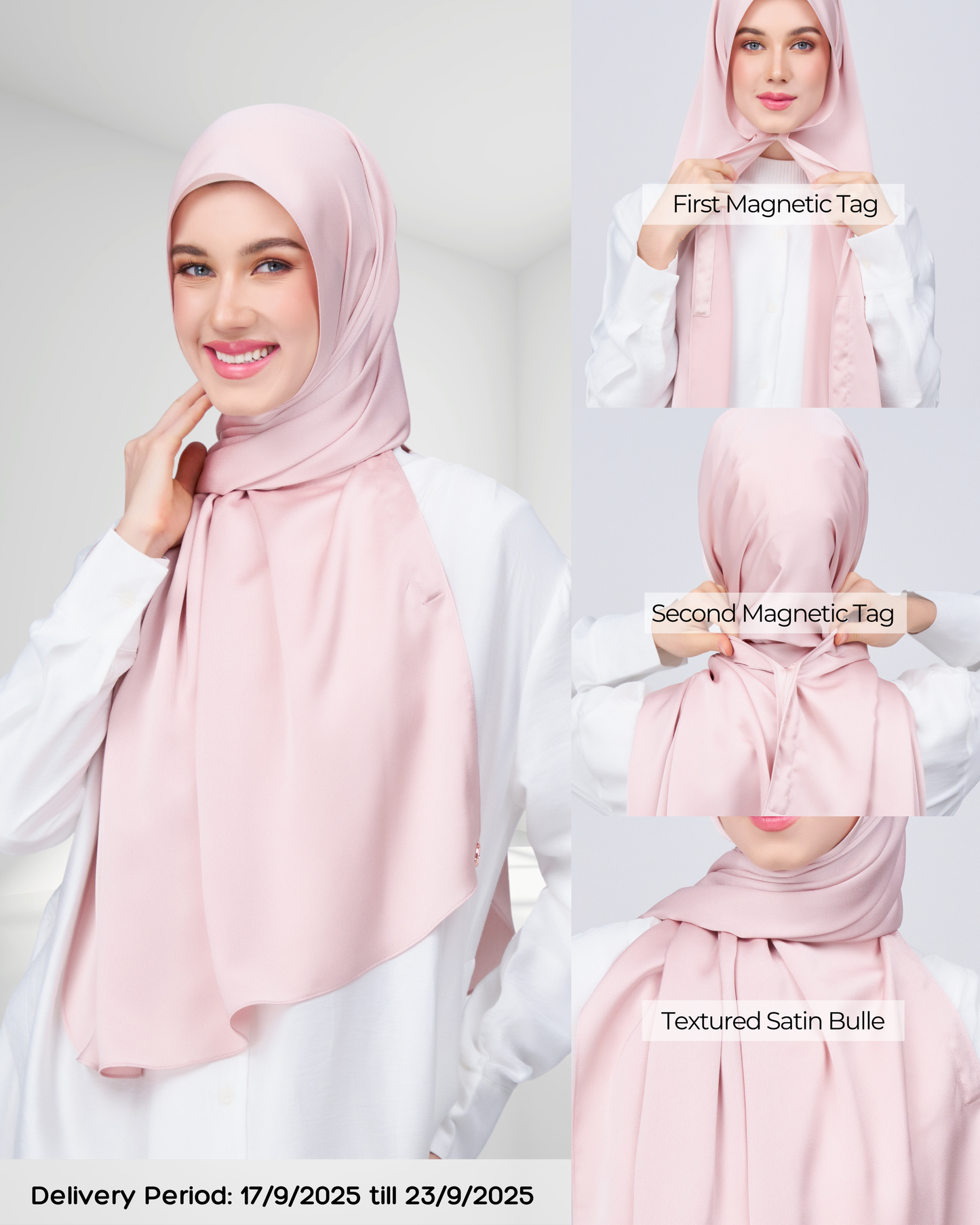 Instant Tag n' Go Shawl | Satin Bulle in Nude Pink