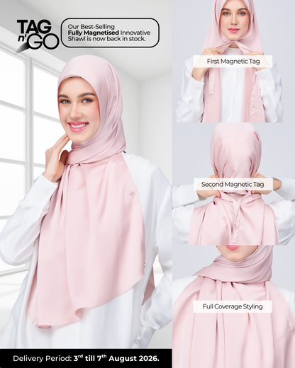 Instant Tag n' Go Shawl | Satin Bulle in Nude Pink