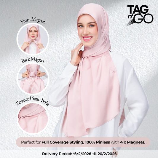 Instant Tag n' Go Shawl | Satin Bulle in Nude Pink