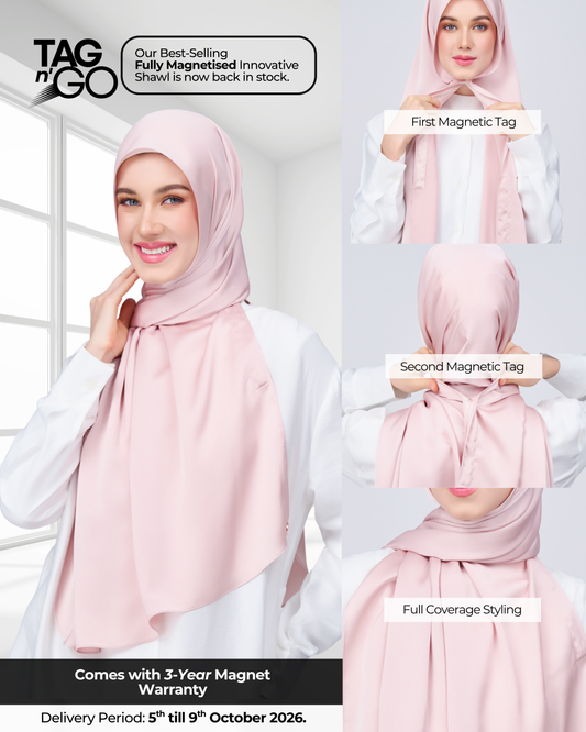 Instant Tag n' Go Shawl | Satin Bulle in Nude Pink