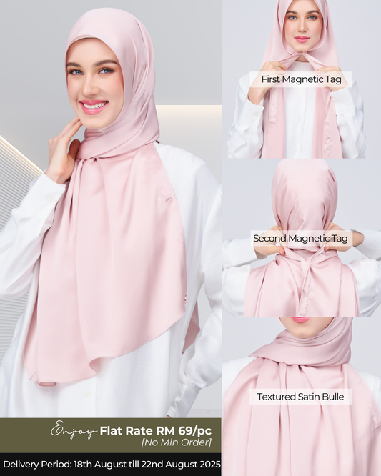 Instant Tag n' Go Shawl | Satin Bulle in Nude Pink