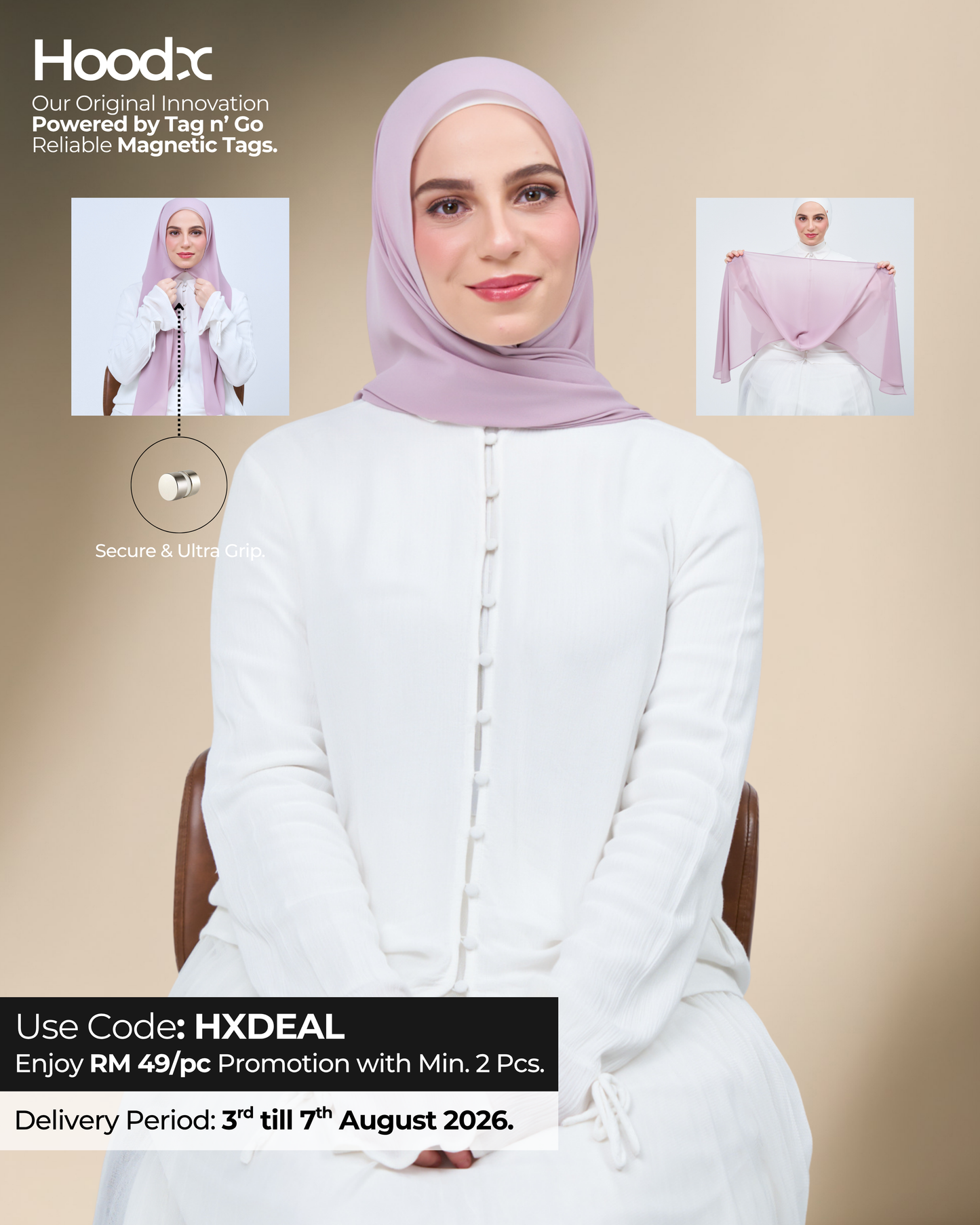 HoodX in Nude Plum