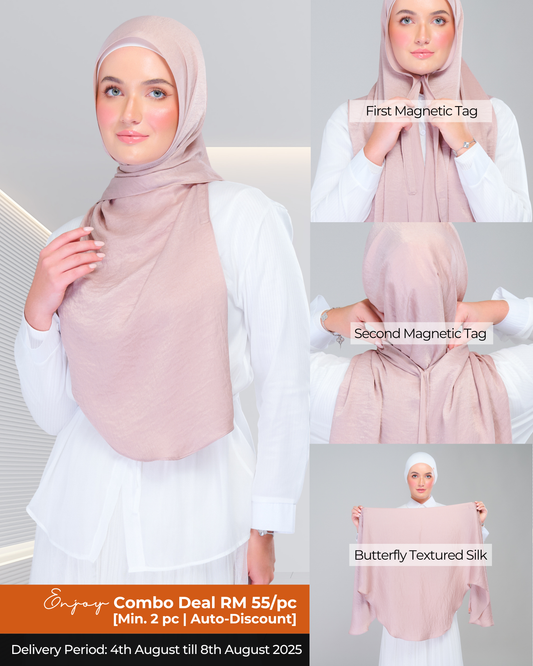 Instant Tag n' Go Butterfly | Textured Silk in Nude Rose