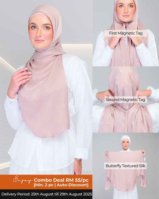 Instant Tag n' Go Butterfly | Textured Silk in Nude Rose