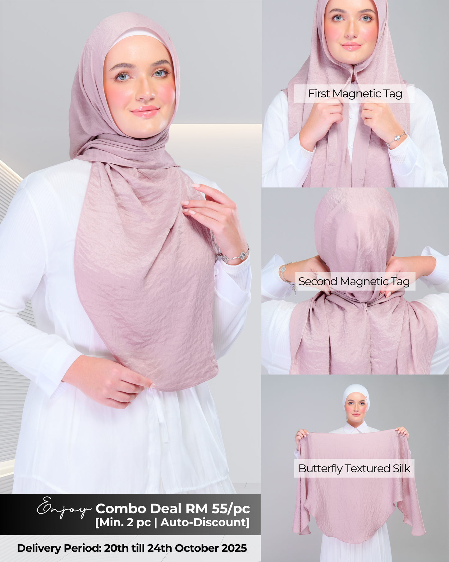 Instant Tag n' Go Butterfly | Textured Silk in Soft Pink