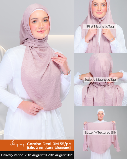 Instant Tag n' Go Butterfly | Textured Silk in Soft Pink