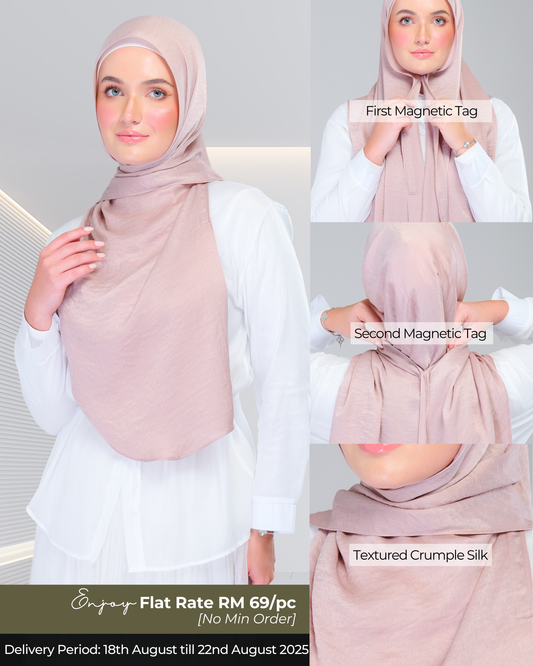 Instant Tag n' Go Shawl | Textured Silk in Nude Rose