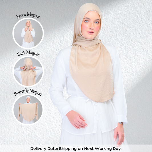 Instant Tag n' Go Butterfly | Textured Silk in Nude Sand