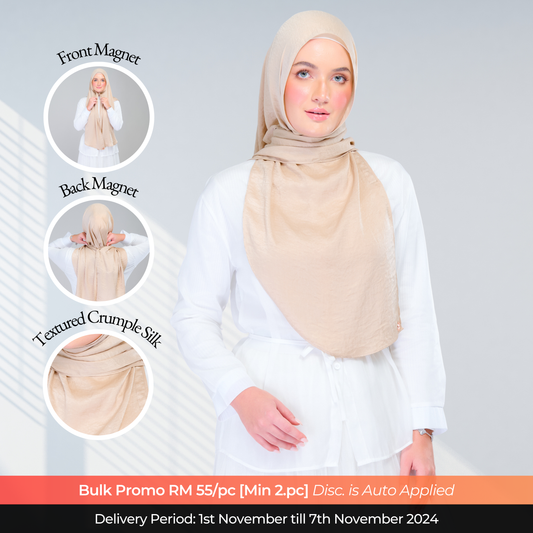 Instant Tag n' Go Shawl | Textured Silk in Nude Sand