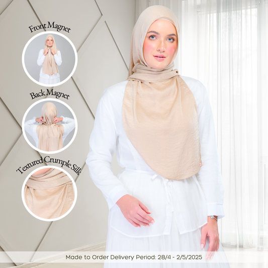 [As-Is] Instant Tag n' Go Shawl | Textured Silk in Nude Sand