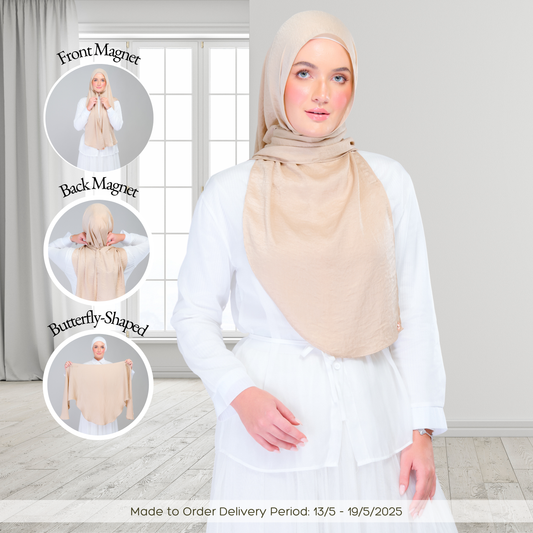 [As-Is] Instant Tag n' Go Butterfly | Textured Silk in Nude Sand