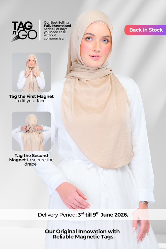 Instant Tag n' Go Shawl | Textured Silk in Nude Sand