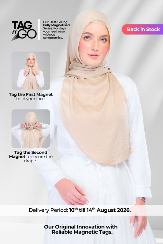 Instant Tag n' Go Shawl | Textured Silk in Nude Sand