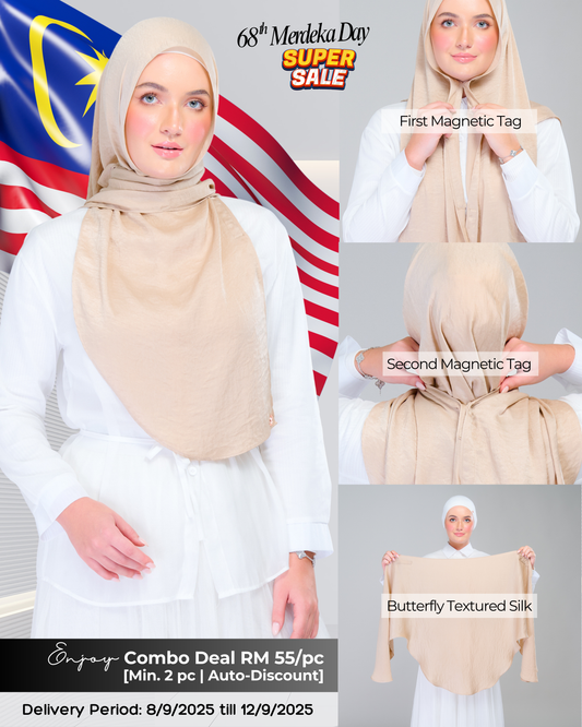 Instant Tag n' Go Butterfly | Textured Silk in Nude Sand
