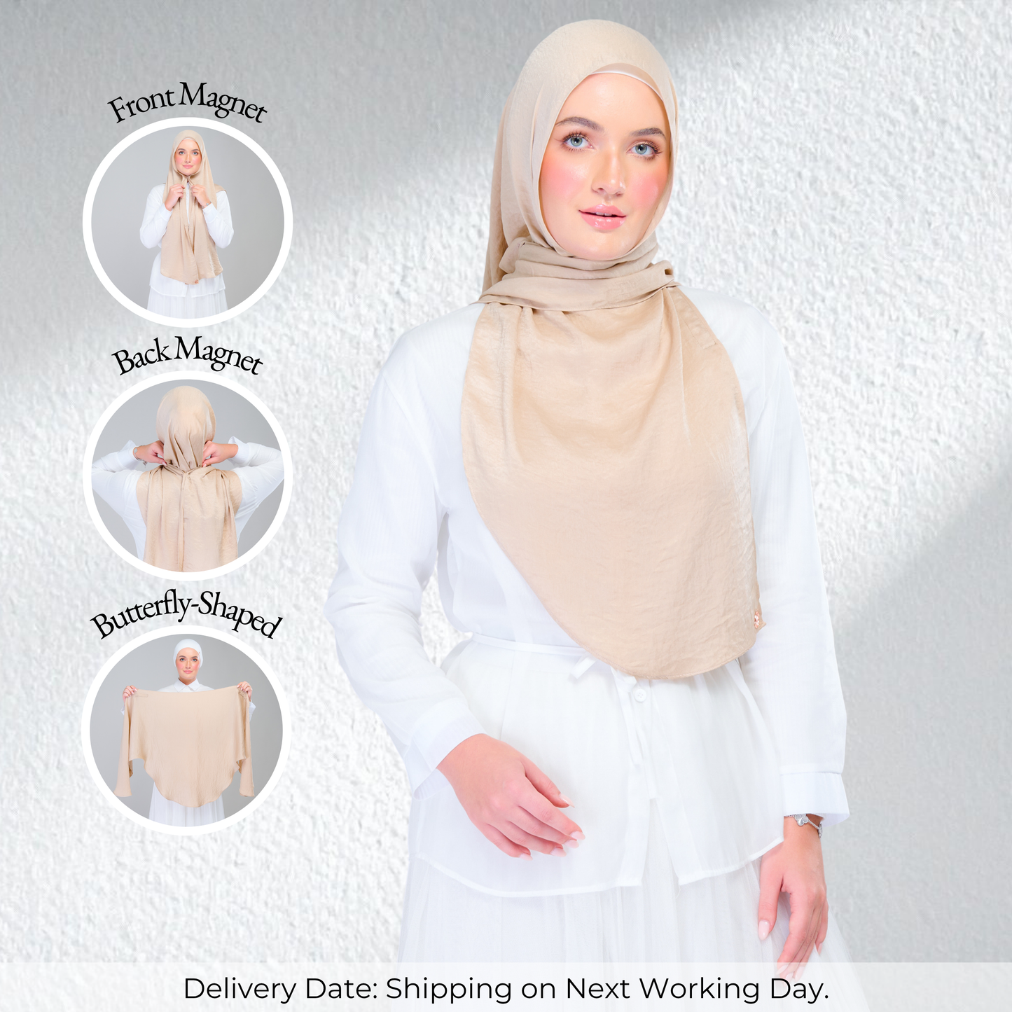 Instant Tag n' Go Butterfly | Textured Silk in Nude Sand