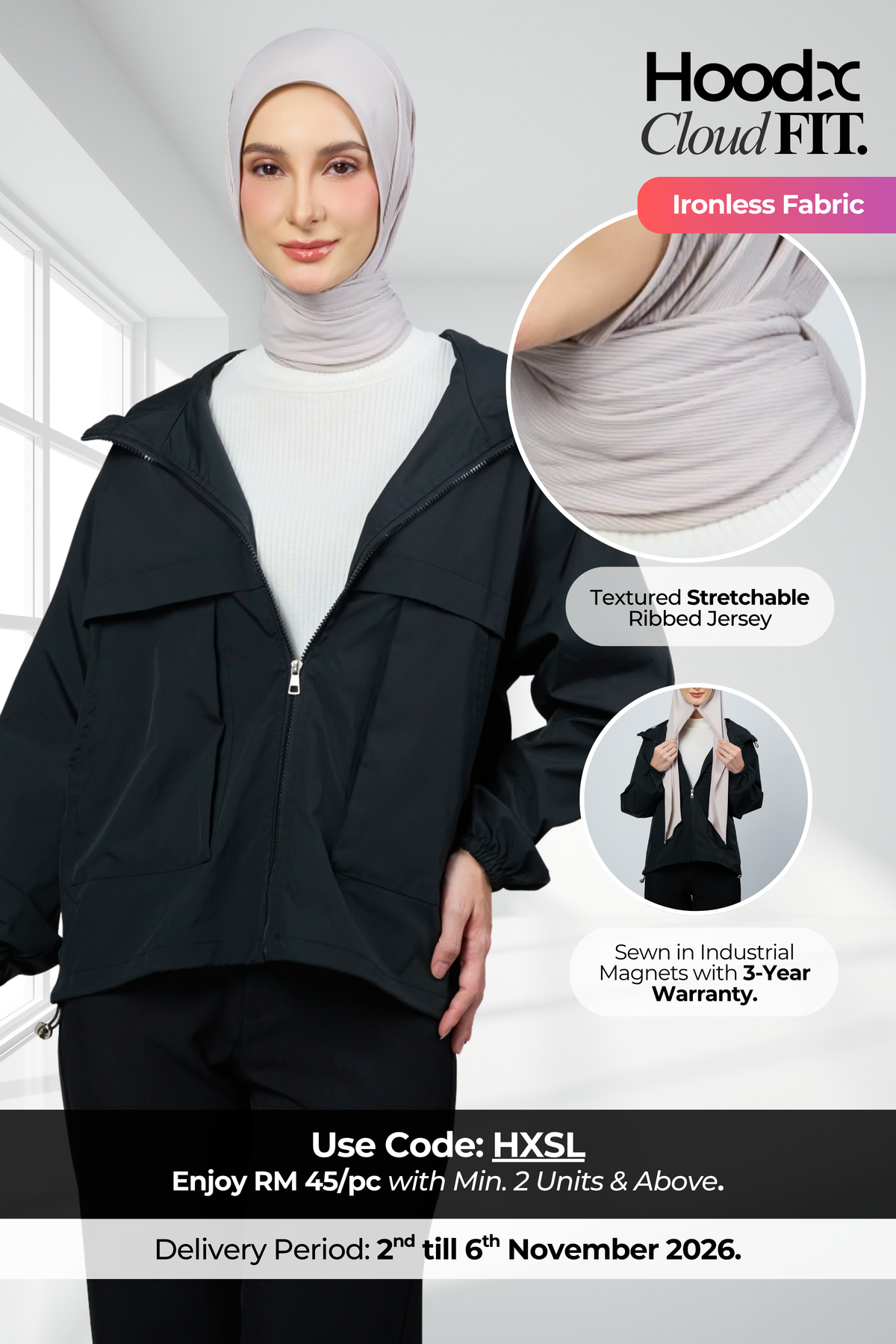 HoodX CloudFit in Nude Taupe