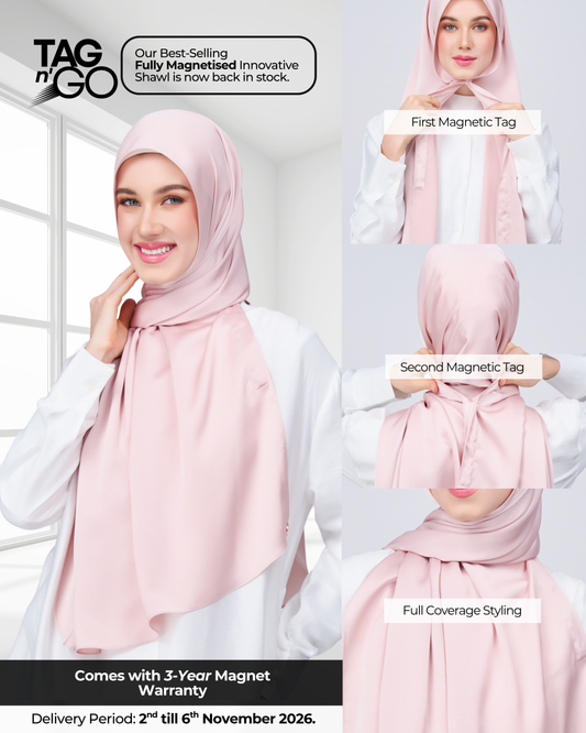 Instant Tag n' Go Shawl | Satin Bulle in Nude Pink