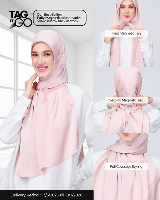 Instant Tag n' Go Shawl | Satin Bulle in Nude Pink